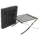 Nicer Furniture Pavilion Ottoman - Black-Heavy cowhide straps fasten the cushions to the frame