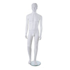 Can-Bramar Adult Male Abstract Unbreakable  Mannequin - Glass Base - Blown White (PL-M94)-Straight Arms for Easy Dressing