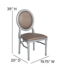 Flash Furniture HERCULES Series King Louis Chair with Taupe Vinyl Back & Seat & Silver Frame-Silver Resin Frame