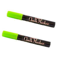 JAM Paper Marqueurs de craie effaçables à pointe large, Vert lime, 2 / paquet (526480LIa)-Couleur :  Vert lime