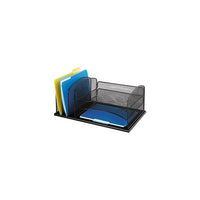 Safco Mesh Desk File Organizer-Organize your files using this sturdy steel mesh organizer with a black powder-coat finish