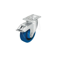Blickle Hard Rubber Caster, Wheel Diameter: 5", Caster Type: Swivel w/Brake (L-POEV 126K-12-FI-SB-FK)-Wheel Diameter: 5"