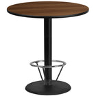 Flash Furniture Laminate 42" Round Base Round Table, Walnut (XURD42WATR24B4F)-Bar height hospitality table