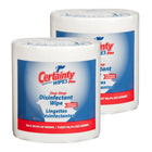Certainty Plus Disinfectant Wipes - Unscented - 8" x 6" - 800 Wipes Per Roll - 2 Pack-Kills bacteria, viruses and fungi including Human Coronavirus, Staph, E. coli, MRSA, HIV-1, Influenza A/A2, Strep and more
