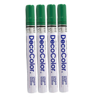 JAM Paper Marvy Uchida Bold Paint Marker - Green - 4 Pack (265218842g)-Broadline marker features a broad tip and a plastic body