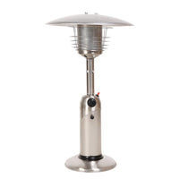 Legacy Table Top Propane Patio Heater - Stainless Steel-The body is made from Stainless Steel with a Nickle Plated Safety Cage. The top is attached with a sturdy aluminum pole (Dia.: 1.9" x 22.8"(H)) and runs off a 1lb propane cylinder