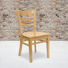 Flash Furniture HERCULES Series Ladder Back Natural Wood Restaurant Chair - 2 Pack-Mortise and Tenon Style Construction with metal wood screw reinforcements