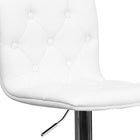 Flash Furniture 15 1/2" x 18" Vinyl Adjustable Height Bar Stool W/Chrome Base, White, 2 Pack-Swivel Seat
