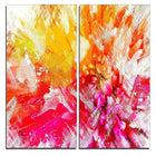Designart Vibrant Colours Flower Art Canvas Art Print, 40"W x 40"H, 2 Panels, (PT3422-2-40-40)-Print
