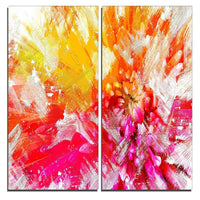 Designart Vibrant Colours Flower Art Canvas Art Print, 40"W x 40"H, 2 Panels, (PT3422-2-40-40)-Print