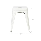 Nicer Furniture Tolix Style Backless Metal Industrial Stack 18" Stool - White - 4 Pack-Stackable Industrial Style Modern Stool-Stack 4 to 8 Stools