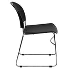 Flash Furniture – Chaise empilable HERCULES haute densité ultra compacte avec structure en chrome et capacité de 880 lb, noir-S'empile jusqu'à 35 chaises de hauteur