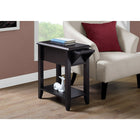 Monarch Specialties 3197 Accent Table - 23"H/Espresso With A Glass Holder-Handy built in drop down dual cup/glass holder while reading or watching tv