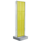 Azar Displays 2-Sided Pegboard Floor Display, C-Channel Sides, Studio Base, Yellow (700778-YEL)-Pegboard display fixture