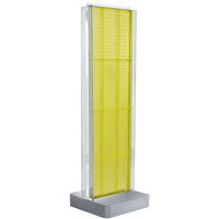 Azar Displays 2-Sided Pegboard Floor Display, C-Channel Sides, Studio Base, Yellow (700778-YEL)-Pegboard display fixture
