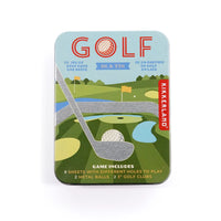 Kikkerland Golf Game in a Tin-Keep this small kit in your desk for a quick round of golf anytime you need
