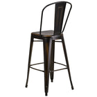 Flash Furniture – Tabouret de bar de 30 po en métal vieilli avec dossier, pour intérieur, cuivré (ET353430COP)-Capacité de poids de 500 lb
