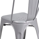 Flash Furniture Commercial Grade Silver Metal Indoor-Outdoor Stackable Chair-Silver Powder Coated Frame Finish