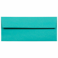 JAM Paper #10 Business Coloured Envelopes - 4.125" x 9.5" - Sea Blue Recycled - 50 Pack-Colour: Sea Blue