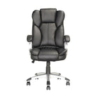 Corliving Executive High Back Office Chair With Padded Arms, Black Leatherette-Tilting back support that provides support for the back muscles and skeletal region of the lower back.