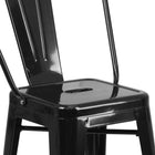 Flash Furniture 24" High Black Metal Indoor-Outdoor Counter Height Stool with Back-Drain Hole in Seat