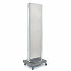 Azar Displays Pegboard Floor Stand, Revolving Base, 60" x 16", White (700258-WHT)-Made from pegboard