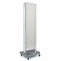 Azar Displays Pegboard Floor Stand, Revolving Base, 60" x 16", White (700258-WHT)-Made from pegboard