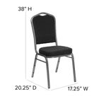 Flash Furniture HERCULES Series Crown Back Stacking Banquet Chair in Black Dot Patterned Fabric - Silver Vein Frame-2.5'' Thick Seat Cushion