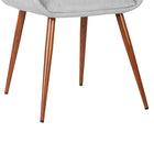 Armen Living Panda Mid-Century Fabric Dining Chair - Grey-Solid walnut wood and metal finish for durability and longevity
