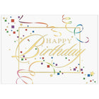 JAM Paper Blank Birthday Cards Set, Happy Birthday Squares, 25/Pack (526XA4826WB)-Birthday Card with Square 'Confetti' and swirls Theme