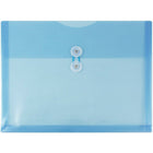 JAM Paper Plastic Envelopes with Button and String Tie Closure, Letter Booklet, 9.75 x 13, Blue Poly, 12 Pack (218B1BU)-Blue