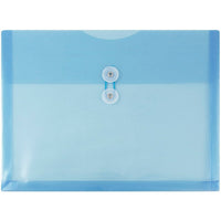 JAM Paper Plastic Envelopes with Button and String Tie Closure, Letter Booklet, 9.75 x 13, Blue Poly, 12 Pack (218B1BU)-Blue