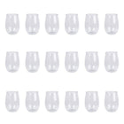PURE Drinkware Shatterproof Plastic Stemless Wine Glass, 2.75 x 4 inches, 18 Pieces-Packaging: includes total of 18 stemless wine glasses