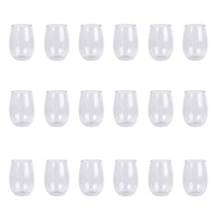 PURE Drinkware Shatterproof Plastic Stemless Wine Glass, 2.75 x 4 inches, 18 Pieces-Packaging: includes total of 18 stemless wine glasses