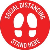 Mark Maker Floor Decal 12" Diameter Circle - Social Distancing, Stand Here-Floor Decal