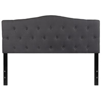 Flash Furniture Cambridge Tufted Upholstered Queen Size Headboard - Dark Grey Fabric-Contemporary Style