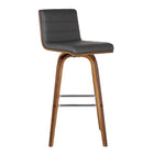 Armen Living Vienna 30" Bar-Height Bar Stool - Grey-Faux Leather Upholstery