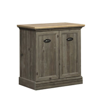 Sauder 435766 Sonnet Springs Utility Stand - Pebble Pine-Hidden storage behind doors.  