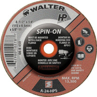 Walter Surface Technologies - Hp Spin-On Grinding Wheel - 12 Pack-Arbor Size 5/8"-11