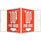 Accuform Signs Fire Hose Projection Sign, 6" x 5", Plastic, English With Pictogram-Display Type Bolt-On