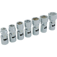 Dynamic Tools 3/8" Drive 7 Piece 6 Point SAE, Universal Joint Socket Set, 3/8" - 3/4"-Contains: 3/8", 7/16", 1/2", 9/16", 5/8", 11/16", 3/4"