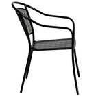 Flash Furniture Commercial Grade Black Indoor-Outdoor Steel Patio Arm Chair with Round Back-Curved Round Back Design