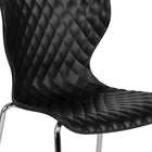 Flash Furniture Lowell Contemporary Design Black Plastic Stack Chair-Polypropylene Molded Structure