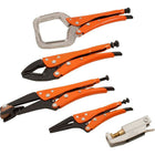 Gray Tools 5 Piece Welding Locking Plier Set-Contains: 6" Locking Plier with Long Nose, 9" Locking Plier with Plug with weld, 10" Locking Plier with Omnium Grip, 12" Locking Plier with Aluminum Alloy C-Clamp and Micro Grip Locking Plier.