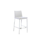 Plata Import Aelta Stool, Counter Height, White Seat (A-5091C-WHITE)-Faux Leather