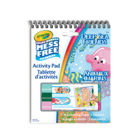 Crayola Wonder Mess-Free Travel Activity Pad - Deep Sea Friends-Includes 16 Color Wonder Colouring Pages, 3 Mini Color Wonder Markers, and built-in marker storage.