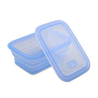 Minimal Récipient de stockage de nourriture en silicone - Bleu - 660ml - Ensemble de 2-Congélateur, lave-vaisselle, micro-ondes et four