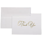 JAM Paper Blank Thank You Cards Set, Elegant Thank You, 25/Pack (526CA3442WB)-Thank You Cards with Simple Gold and Ivory Theme