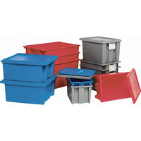 Quantum Storage Systems Stack & Nest Totes, 15" x 29.5" x 19.5", Red-Colour: Red