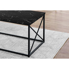 Monarch Specialties 7954P Table Set - 3Pcs Set/Black Marble/Black Metal-Assembly required: Illustrated instructions and all hardware are provided for convenience (additional tools may be needed)